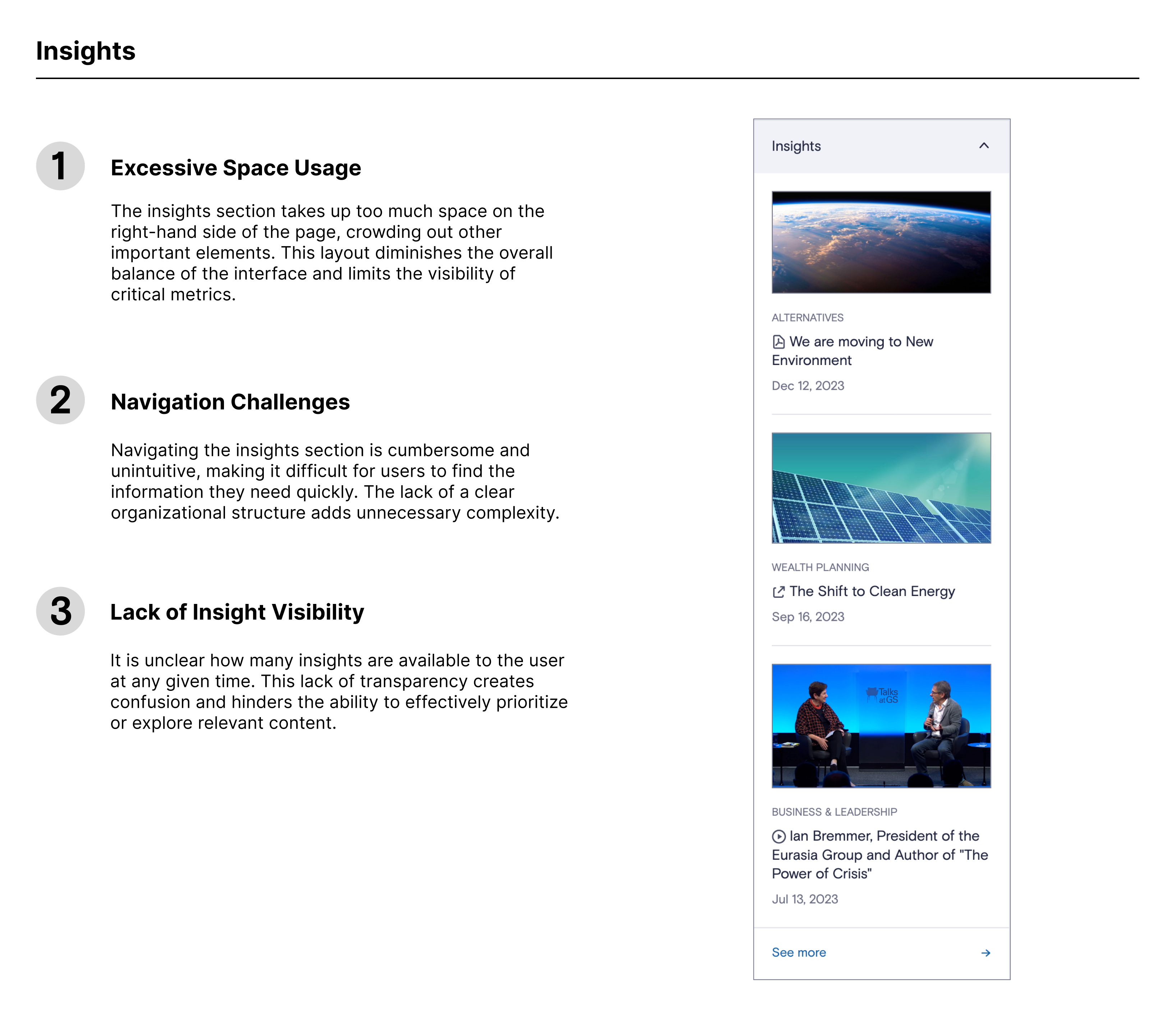 Old Insights section